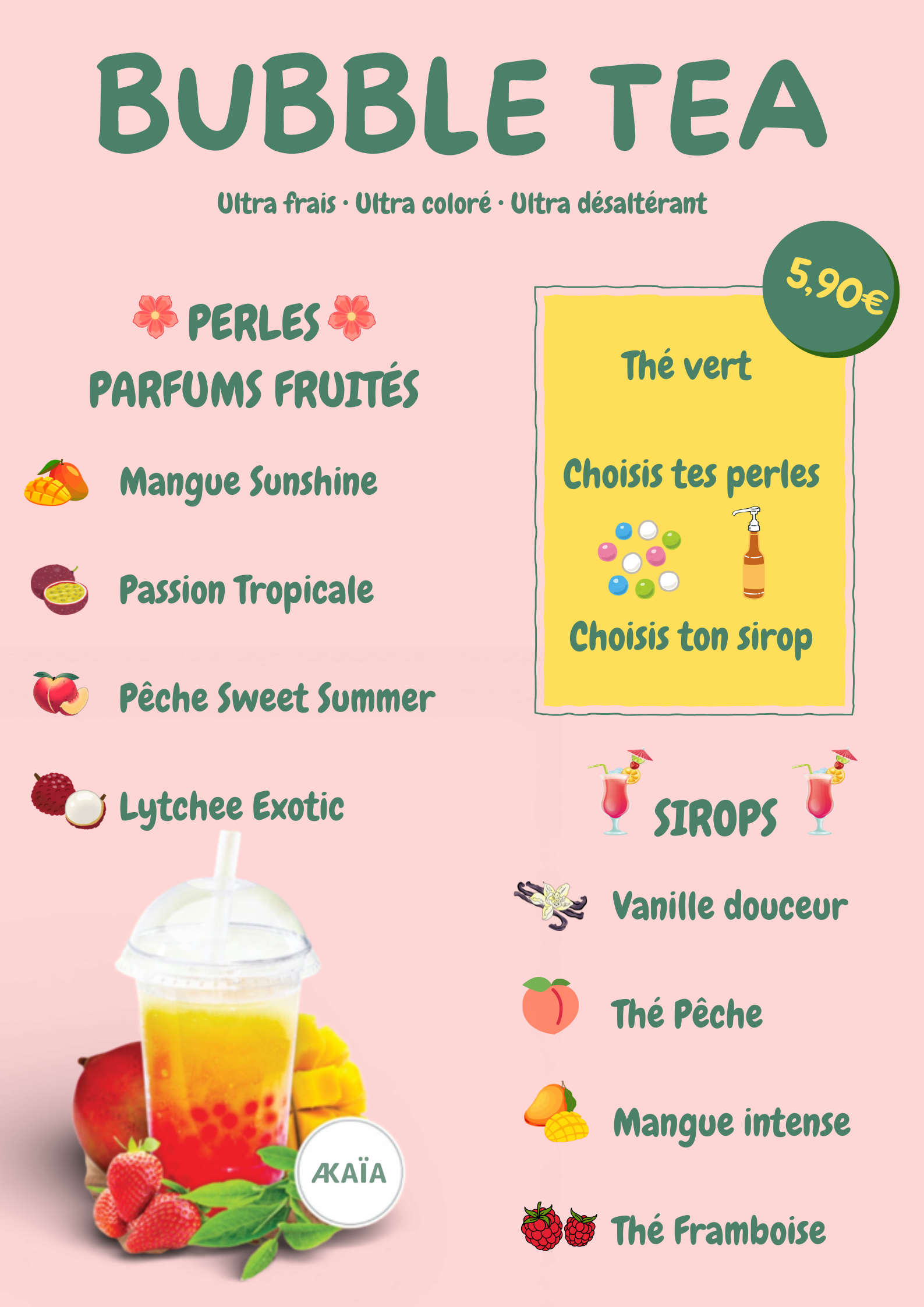 Bubble Tea Menu